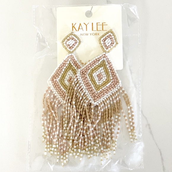 💝 FINAL SALE KAYLEE Handmade Beaded Tassel Earrings- Boho Drop Fringe Ea… - Picture 7 of 10